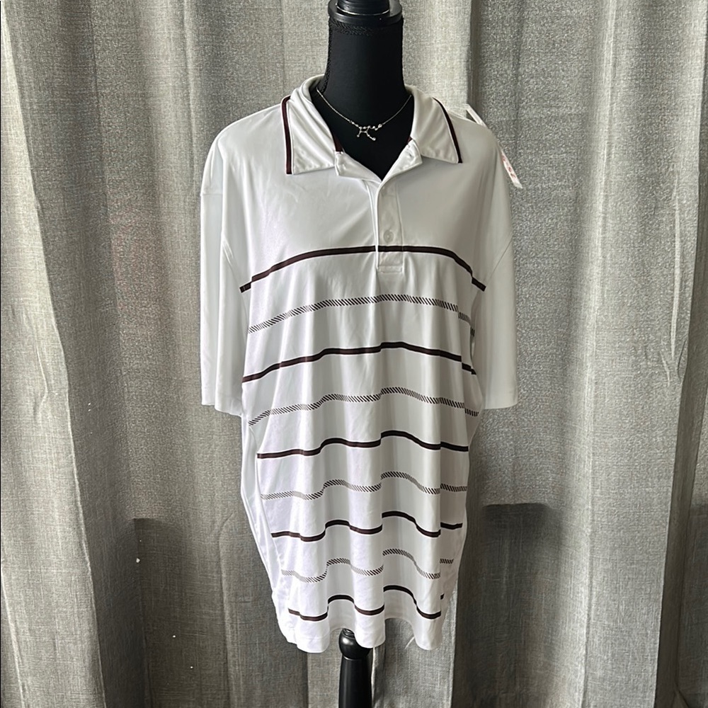 Tasso Elba White Polo with Maroon Accents